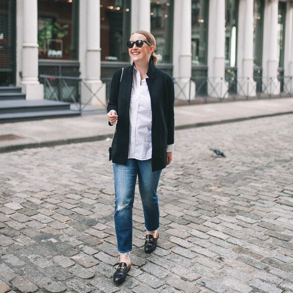 J. Crew Sophie Open-Front Merino Wool Blend Sweater Blazer Jacket Black Size XS - Picture 2 of 8